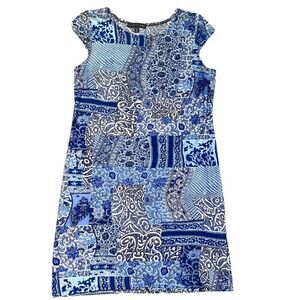 Madison Leigh Casual Blue Knee Length Dress Size M